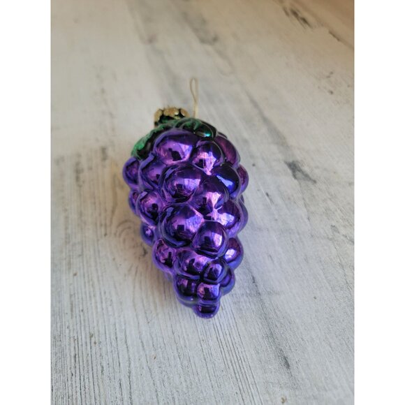 Vintage glass grape vine ornament Xmas fruit - Picture 5 of 5